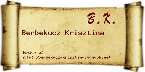 Berbekucz Krisztina névjegykártya